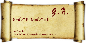 Gróf Noémi névjegykártya
